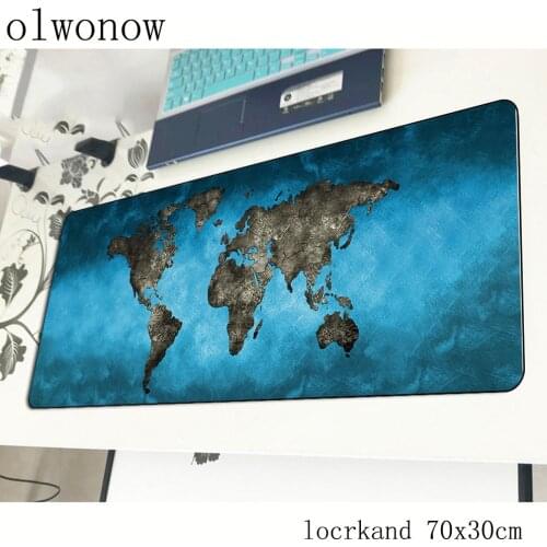 World map pad mouse High-end computer gamer mouse pad 70x30cm padmouse big locrkand mousepad ergonomic gadget office desk mats