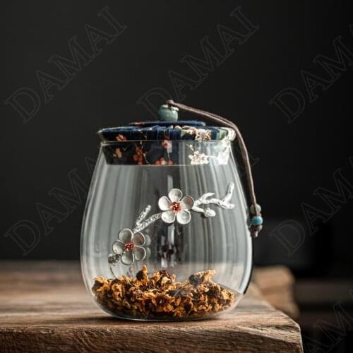 Creativity GlassStorage Jar Gilded Carving Coffee Table Seal Tea Caddy Living Room Desktop Candy Organizer Home Decoration