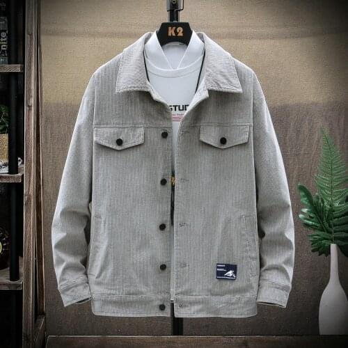 Spring Jacket 2021 Men Corduroy Oversized Jacket Men Single Breasted Outwear Casual Bomber Coat Streetwear Jaqueta Masculina