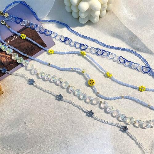 Korea Fabric Lace Plaid Striped Flower Summer Girls Woman Choker Fresh Vintage Clavicular chain Short Necklace Jewelry-JQCK002F