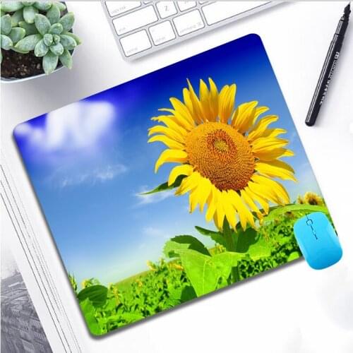 Mairuige Sunflower Laptop Small Mouse Pad Cool Design Pattern Computer Game Keyboard Small Mouse Pad Dining Table Mat 22X18CM