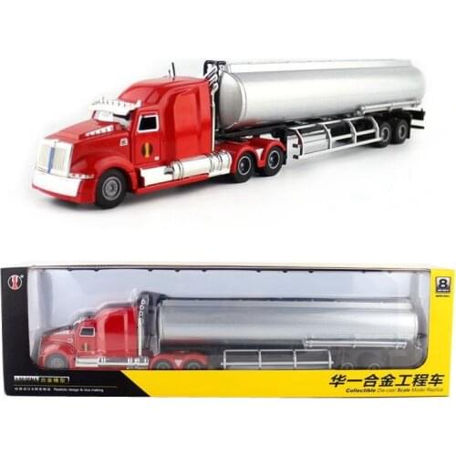 1:50 Scale/Diecast Metal Model/Heavy Kenworth Fuel Tank Transport Truck Car/Engineering Toy/Educational Collection For Kid/Gift