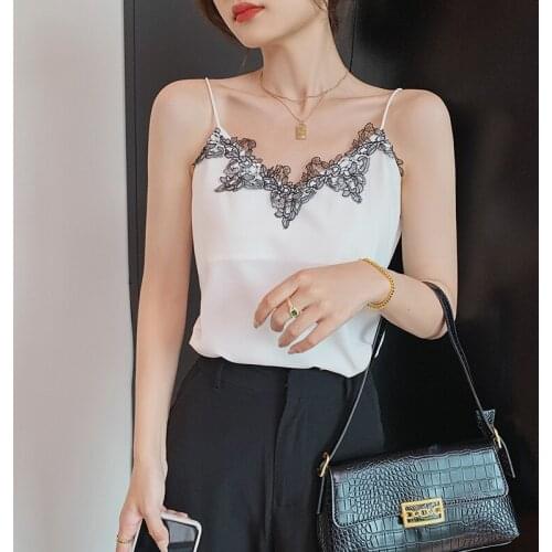 2021French The New sexy Women Thin Lace Camis Vest Women Tank Tops Female Sexy Strap Basic Tops Slim Sleeveless Camisole