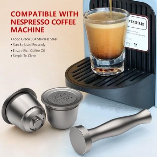 Nespresso Reusable Coffee Capsule Stainless Steel Refillable Filters For Essenza Inissia Pixie Epert etc Coffee Maker Machine