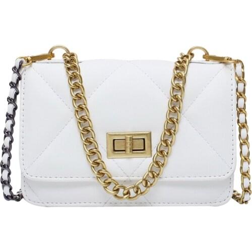 Mobile Phone Bag Handbag 2021 New Ladies Bag Fashion Casual Messenger Bag Lattice Chain Bag Shoulder Bag Pure Color Pu Handbag