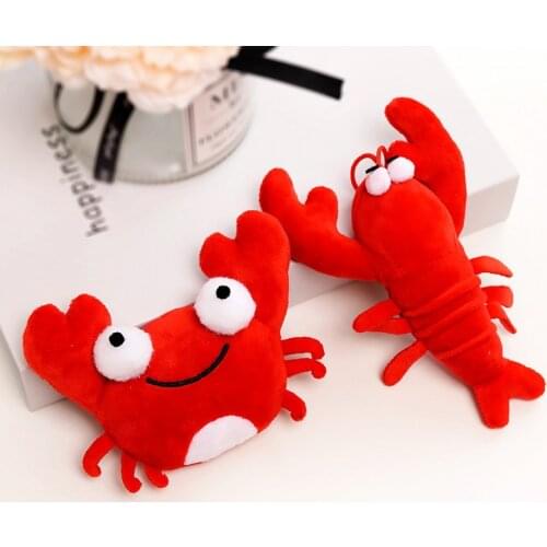 Cartoon Animal Crab Brooch Plush Toy Lobster Figurine Doll Pin Bag Accessories Birthday Gift for Girl Friend