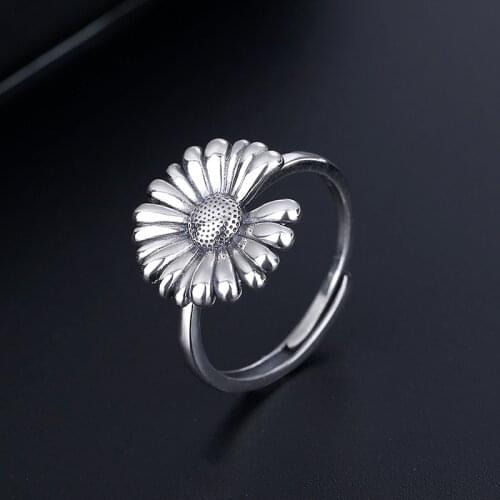 Charming Open Sunflower Ring for Women Vintage Boho Party Rings Gothic Punk Jewelry Gifts for Girls 2021
