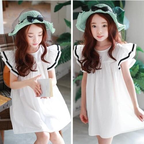 Girl beach summer dress kids cotton white princess dresses children clothes toddler girl new holiday clothing for 2-14 years old