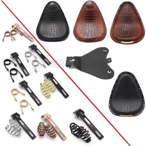 Retro Crocodile Style Solo Seat Baseplate Spring Seat Pad Saddle Bracket For Harley Sportster Bobber Chopper Custom Honda Yamaha