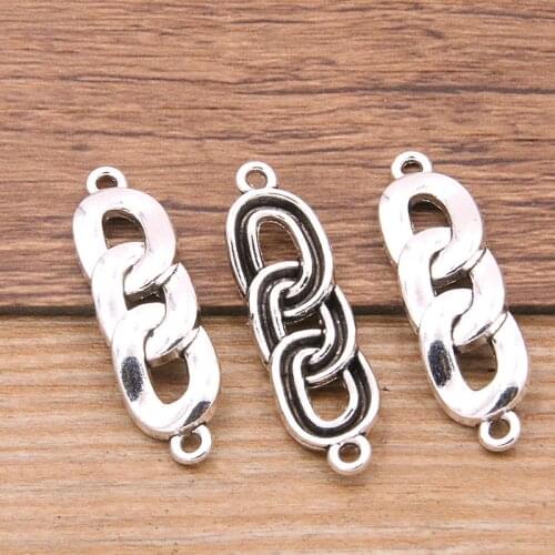 10Pcs 10*34mm 2021 New Product Chain Charms Twist Connector Metal Alloy For DIY Necklace Bracelet Earrings Marking