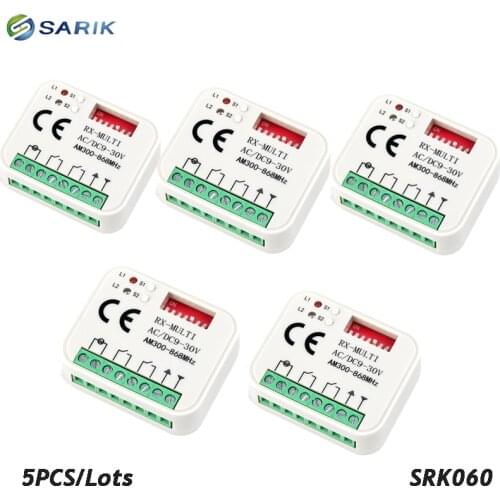 5PCS Garage gate remote receiver RX MULTI 300-900MHZ AC/DC 9-30V receiver for garage door command gate control transmitter