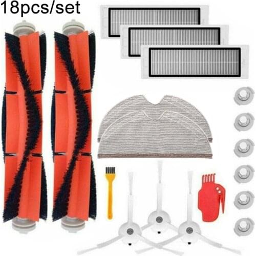 18Pcs/Set Main Side Brushes Filter Mesh Cleaning Tools For Xiaomi Roborock S6 S60 S65 S5 MAX T6 Vacuum Cleaner Accessories