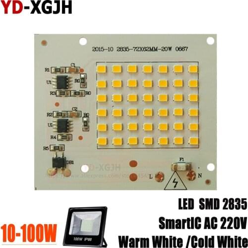 Smart IC Do not need power supply Lamps SMD2835 Chip Beads Input 10W 20W 30W 50W 100W Warm White White DIY For Outdoo Floodlight