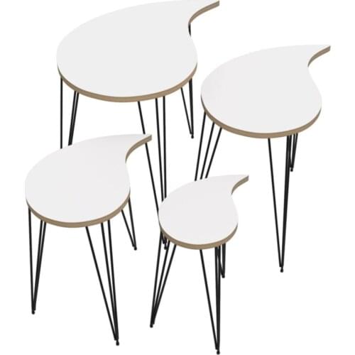 Modern White Drop Larose Zigon Coffee table 4 Pcs coffe table