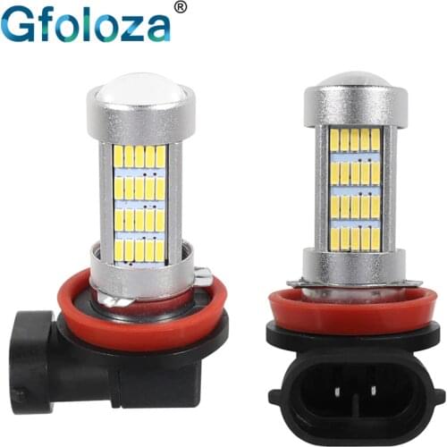 Gfoloza 2Pcs H8 H11 LED Fog Lights White Yellow HB3 9005 HB4 9006 LED DRL Driving Bulbs 4014 92 SMD Auto Fog Lamp 6000K DC12V