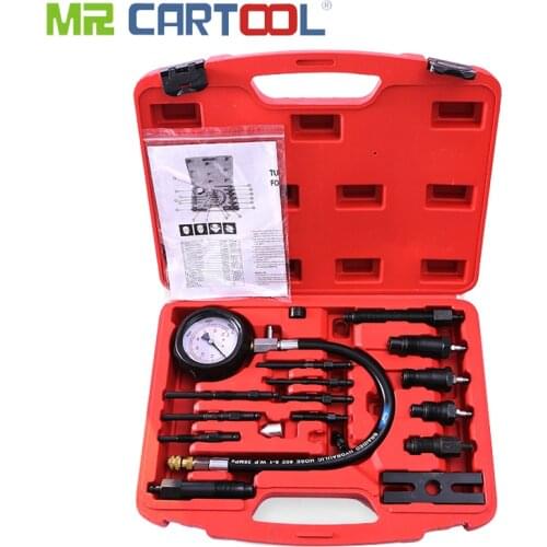 TU-15B Universal Car Diesel Engine Cylinder Dual Gauge Automotive Cylinder Detection Table Pressure Gauge Tester Kit Set