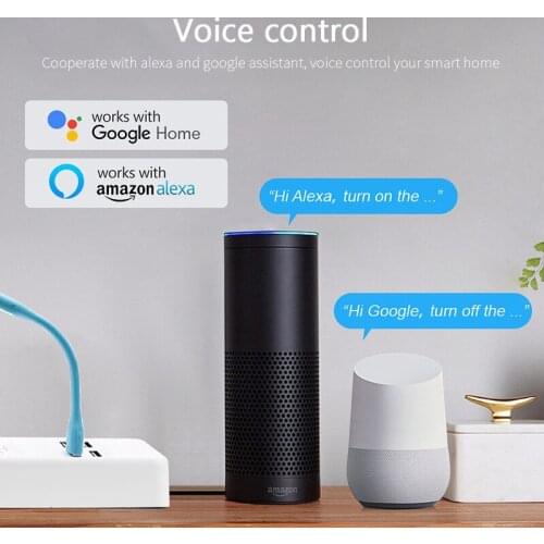 Wifi Smart Power Strip 4 BR Standard Outlets Plug With 4 USB Charging Port Timing App Voice Control Work With Alexa Google Home