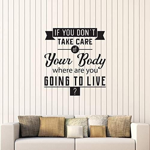 Healthy Quote Wall Stickers For Spa Salon Gym Living Room Medical Office Wall Decor Removable Vinyl Sticker DW6420