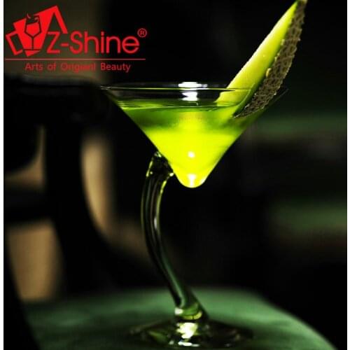Z-SHINE creative blue transparent glass goblet juice cocktail milkshake cup Sorbet salad bowl