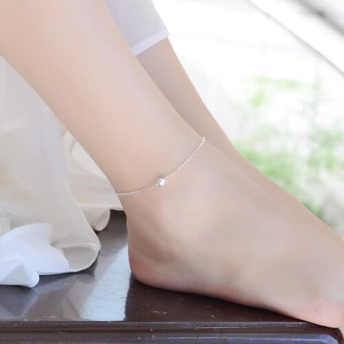 LUKENI Trendy 925 Sterling Silver Anklets For Women Party Accessories Fashion Frushed Balls Female Bracelets Girl Jewelry Bijou