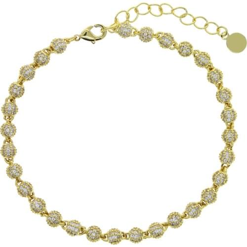 2021 New Summer Beach hip hop Fashion Ball shape Foot Chain with cz paved For Women girl charm Beaded anklets party gift jewelry