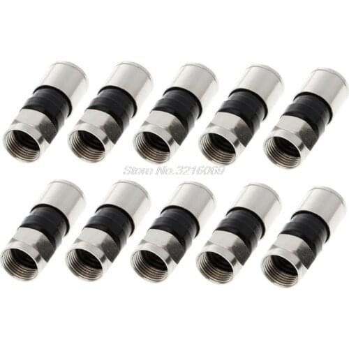 10 Pcs RG6 F Type Compression 2.7cm Snap Seal Plug Connector For Sky Satellite Virgin Cable Sep12 Whosale&DropShip