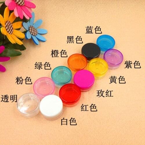 100pcs/lot,Round PS 3g 3ml Mini Plastic Sample Cosmetic Bottle Cream Jar Lotion packing Bottle eye shadow Box Container