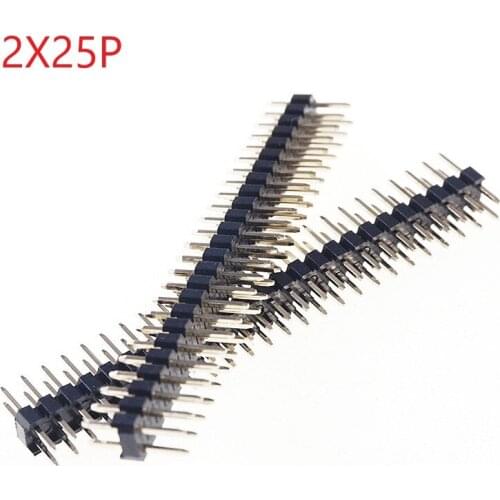 1000pcs 2x25 P 50 Pin 2.0 mm Pin Header male Dual row Straight PCB 180 Through Hole Insulator height 2.00mm Rohs Lead Free