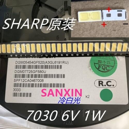 1000PCS For SHARP LED TV Application LED Backlight High Power LED 1W 6V 7030 Cool white LCD Backlight for TV