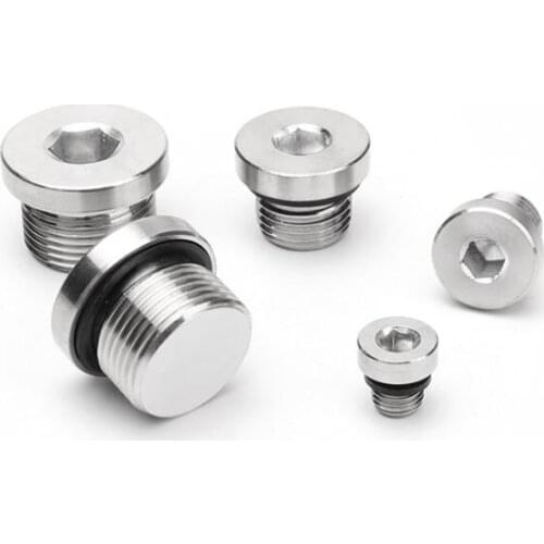 2pcs M8 M10 M12 M14 M16 ED hollow hex flange plugs 304 stainless steel pipe Fittings set screw tube male bolt 1/1.25/1.5mm pitch