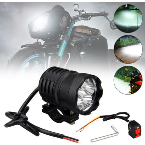 2pcs LED 60w 3-Modes Motorcycle Headlight Fog Spot Light Auxiliary Lamps & Switch