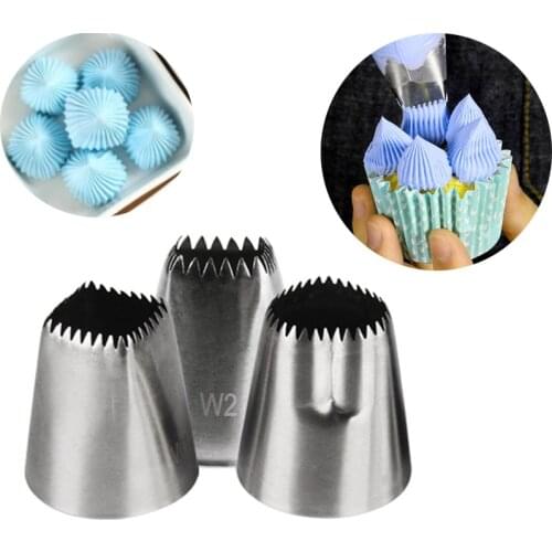 3pc/1pc Square Heart Cake Cream Tips Pastry Nozzle Icing Piping Nozzles Bico De Confeitar Fondant Cake Decorating Tools Bakeware