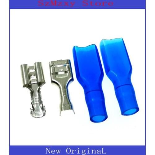 50sets=100PCS 6.3 6.3MM Crimp Terminal Connector Female Cold press terminal