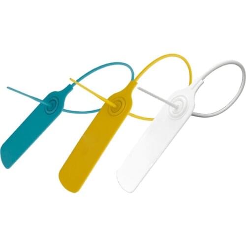 50pcs plastic seal cable tie tag size 24x53mm 300mm one-time use anti-theft label for shoes bag NEW wholesale price
