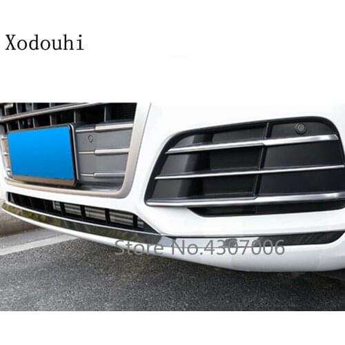 Car Styling Body Cover Protection Bumper Engine Trim Front Bottom Grid Grill Grille Edge For VW Audi Q5 L Q5L 2018 2019 2020