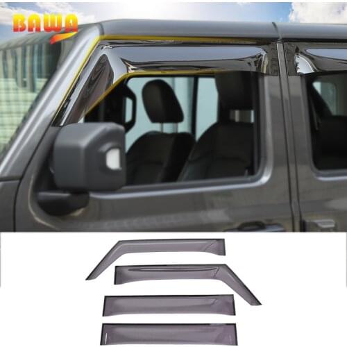BAWA Window Sunshade for Jeep Wrangler JL 2018 2 Door 4 Door Rain Sun Shield Side Windows Cover Accessories for Jeep Wrangler jl