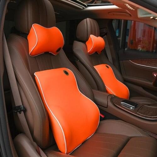 Business Car Cushion Backrest Neck Pillow Lumbar Cushion Pillow Memory Foam Fashionable and Comfortable Car Accessories F8074