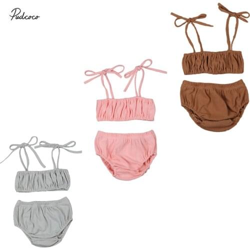 2020 Baby Summer Clothing Baby Girl Clothes Sleeveless Tube Crops Top+High Waist Tutu Shorts 2pcs Newborn Outfits Set