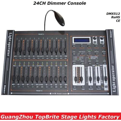 Free Shipping 1XLot 24CHs Dimmer Console 24 Channels DMX512 Controller Professional Led Par DJ Disco Stage Lighting Equipments