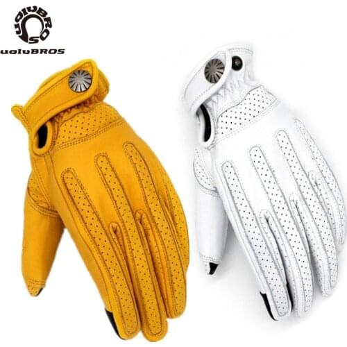 NEW UGLYBROS MOTO GLOVES Motorcycle Gloves Vintage Sheepskin locomotive gloves black yellow brown leather Motorbike Gloves