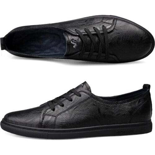 New Low Top Genuine Leather Shoes for Men White Black Sneakers Mens Casual Trendy Menswear Luxury Brand Tide Shoes Fashion Flats