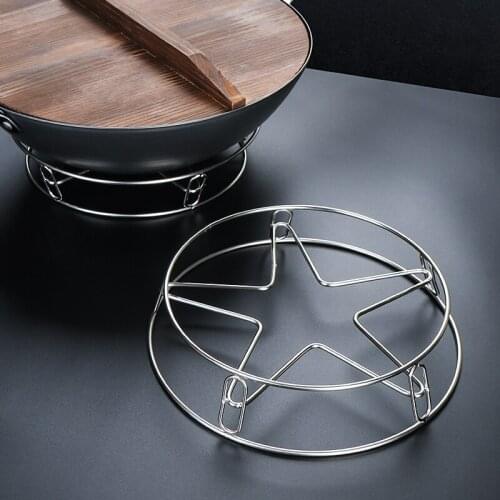 Round Heat Resistant Kitchen Accessories Pots And Pan Holder Mat Storage Steaming Rack Organizer Stand Coaster Stainless Steel