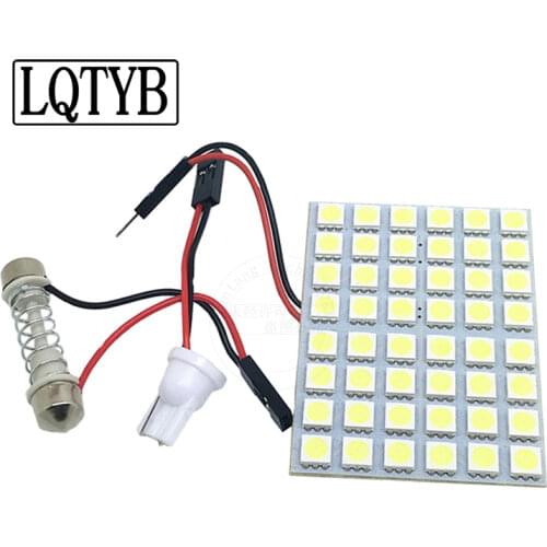 2pcs car reading light led5050-48SMD car interior light modified universal super bright interior light trunk bulb