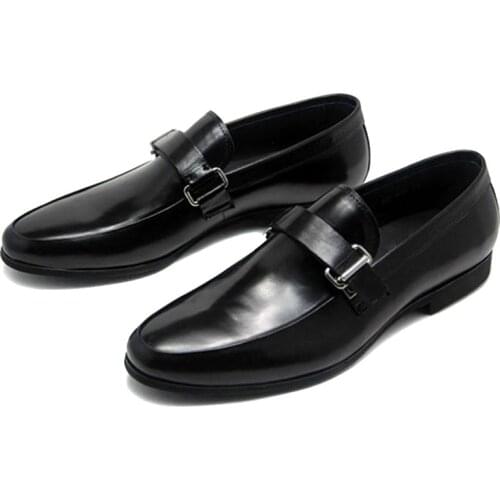 Fashion Horsebit Loafers for men Flat heel Genuine leather Man Wedding Party Dress Oxfords