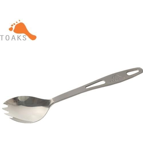 TOAKS SLV-01 Titanium Spork Semi-Polished Outdoor Picnic and Household Dual-Use Tableware Spoon 168mm 18g