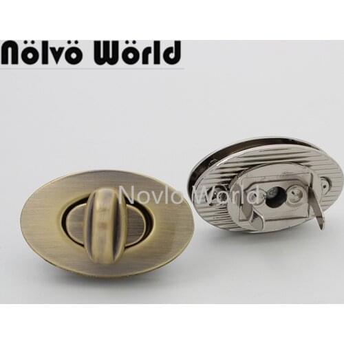 Nolvo World 2-10 pieces 4 colors 37*23mm Turn lock clasp Metal Purse Lock for Handbag