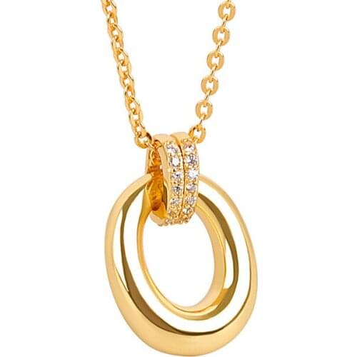 Fashion Women O Pendant Chain Necklace Gold Necklace Women Lovers Necklace Jewelry Gift