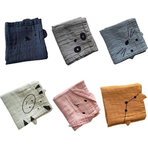 Cartoon Baby Swaddle Blankets Newborn Bath Towel Gauze Infant Sleepsack Baby Wrap for Boy Girl Babies Newborn Bedding H3CD