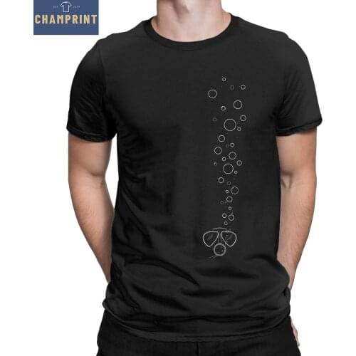 Mens Scuba Bubbles Dive T Shirt Diver Diving Cotton Clothing Novelty Short Sleeve Round Neck Tee Shirt Party T-Shirt