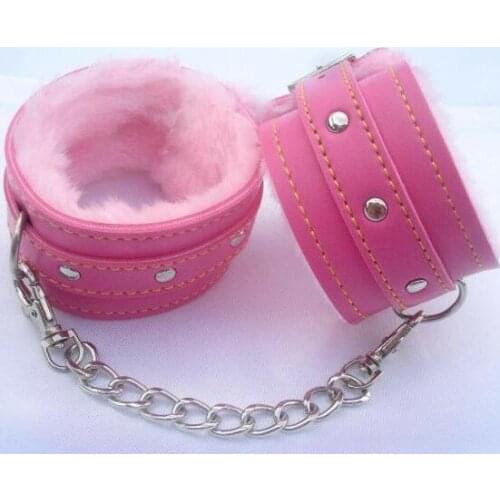 Soft SM Bondage Leather Handcuffs Wrist and Ankle Restraints Sexy Slave Hand Ring Handcuff Sex Game for couples